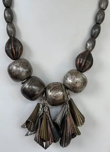 Chunky Metallic Statement Necklace & Gold