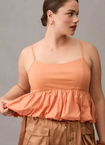 Maeve Ruffled Bubble-Hem Cropped Tank | Size XL