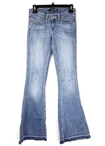 Levi's  70's Vibe Low Rise Fringe Hem Flare Jeans Denim - Image 1