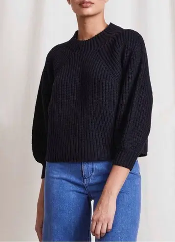 Apiece Apart cotton and cashmere merel funnel neck sweater in black NWT