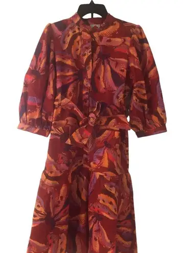 Farm Rio Banana Juice Balloon Sleeve Cotton Dress