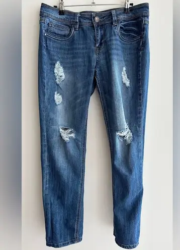 Dollhouse Charley Women's Distressed Blue Jeans, Size 11