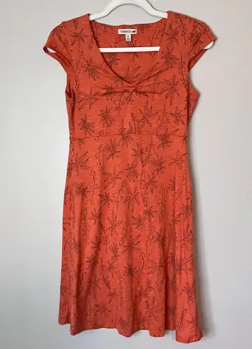 Toad & Co Rosemarie Organic Cotton A-Line Empire Waist Dress Orange Floral