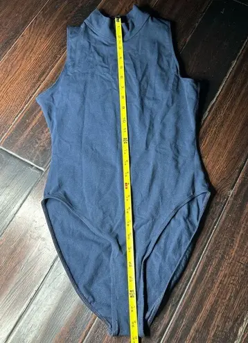 Los Angeles Apparel Mock neck bodysuit cutout back one piece leotard basic