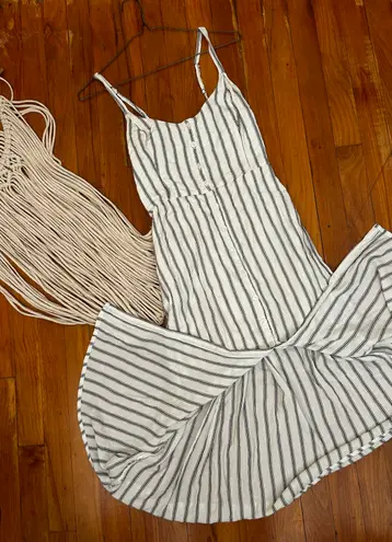 Hollister Long Blue And White Striped Maxi Dress