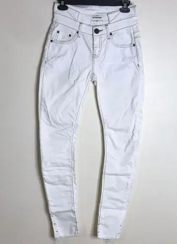 One Teaspoon  Hoodlums mid waist stretched fitted bow leg white jeans size 27