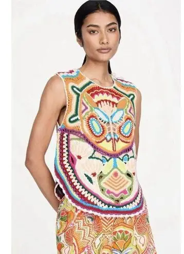 Marie Oliver NWT Armory Rainforest Crochet Linen Blend Tank Top