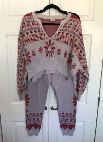 Free People  Cocoa Kisses Wool-Blend Sweater and Jogger Set Size M - Image 3