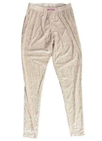 Spyder White Crushed Velvet Pull On Tapered Leg Pants Women’s Size Small