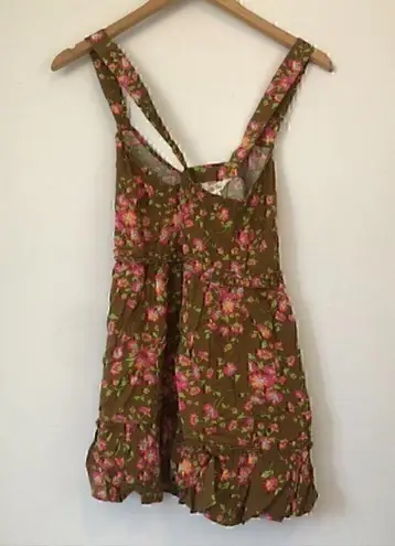 Matilda Jane NEW NWT  On Whim Top Brown Pink Floral Sleeveless Rayon Boho Tank XS