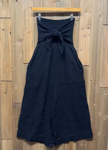 Bishop and Young Elva TieFront Strapless Black Jumpsuit