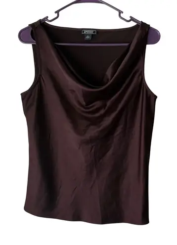 American Living Womens Brown Sleeveless Cowl Neck Blouse Top Dark Red Whimsigoth