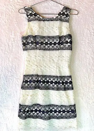 Marineblu Cream Navy Blue Lace Sleeveless Tank Dress ModCloth Summer Wedding NEW