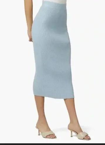 Favorite Daughter the Lena ribbed knit skirt midi baby blue cashmere blend‎ XL