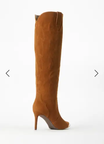 Shoedazzle Suede Heeled Cowgirl Boots