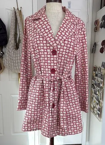 Sanoma y2k funky print trench coat Red Size M