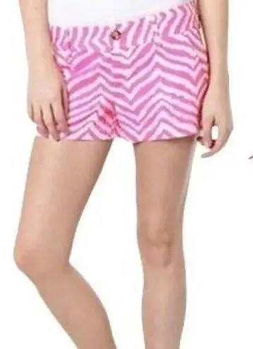 Lilly Pulitzer  Size 00 The Welch Short Shorts Low Rise Flat Pink Zebra Print thumbnail 1
