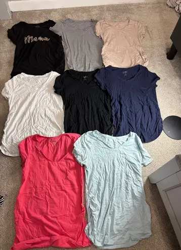 Lot of maternity tees basics short sleeve tees medium neutrals pregnancy Black Size undefined