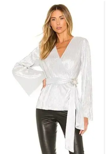 House of Harlow 1960 x Revolve Vina Blouse Silver size Small