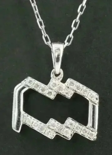 Zales Diamond & Sterling Silver Aquarius Zodiac Sign Pendant