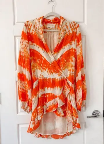 Rococo Sand Ilios Dress Tie Dye Long Sleeve Orange