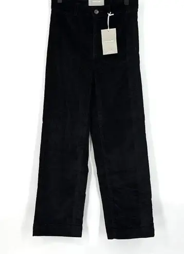 Everlane NWT  Black Relaxed High Rise Full Length Wide-Leg Corduroy Pants Size 2