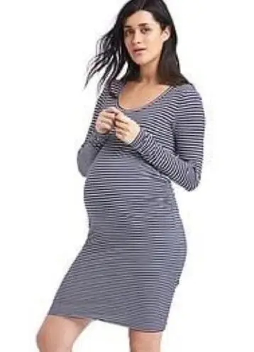 Gap  Maternity Long Sleeve Striped T-Shirt Dress Size Small