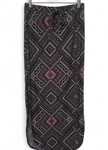Women Bobbie Brooks Multicolor Geometric Maxi Long Skirt Small NEW Black