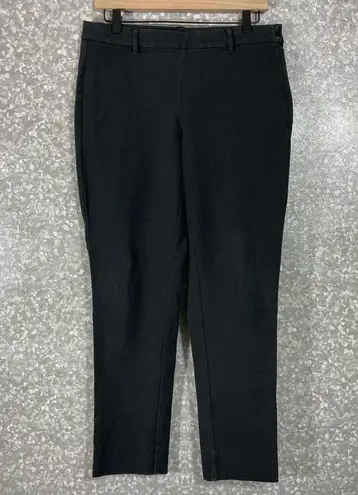 Brooks Brothers Womens Black Side-Zip Stretch Cotton Pants - Size 6 - Flat Front