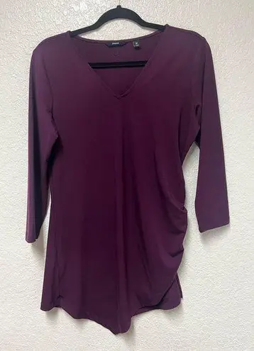 Betabrand Eggplant Purple Long Sleeve V Neck Top Size Medium
