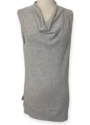Kinross Cashmere sleeveless sweater/vest, womens gray asymmetrical hem knit Size M