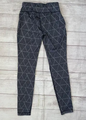 Avia women XS pull on print leggings w/elastic waist black and grey