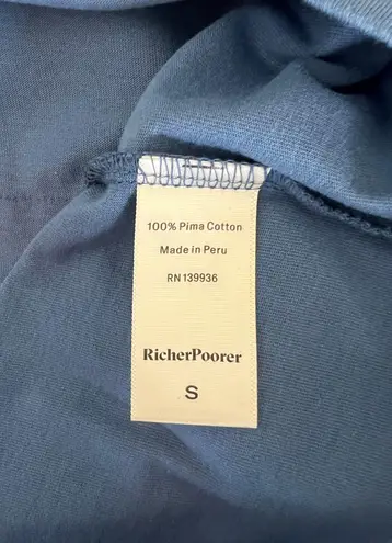 Richer Poorer Pima Cotton Boxy Crop Tee In Blue