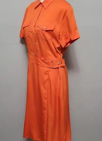 Ny&co NY& orange faux wrap shirtdress size large