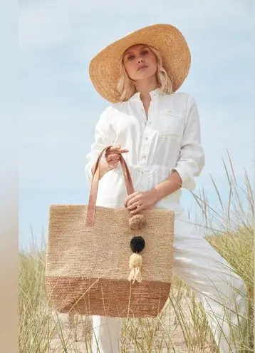Mar Y Sol Montauk Tote Straw Bag in Sand/ Brown One Size, New w/Tag Tan