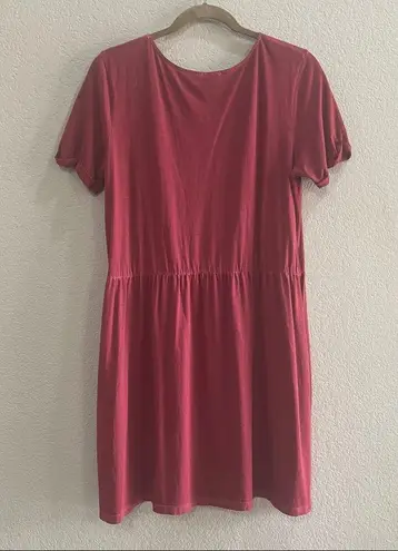 Peruvian Connection Lydia Tunic Dress Sz M Rustic Red Pima Cotton Boho Casual