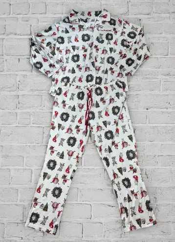 ED Love Womens Large Christmas Cat Lover Pajama Set Holiday Sleepwear Comfy Cute Multiple