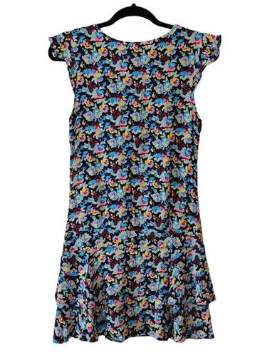 Atmosphere Black & Multicolor Ditsy Floral Ruffle Mini Dress