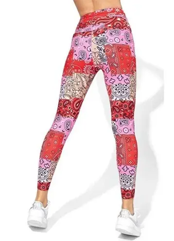 Eleven by Venus Williams Bandana Babe 7/8 Leggings MSRP $98 size large Red