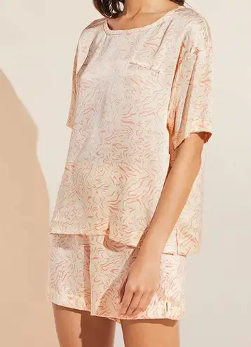 Eberjay Eberjey New $258 Inez Washable Silk Short Sleeve Shorts Two Piece Set XS Marrc