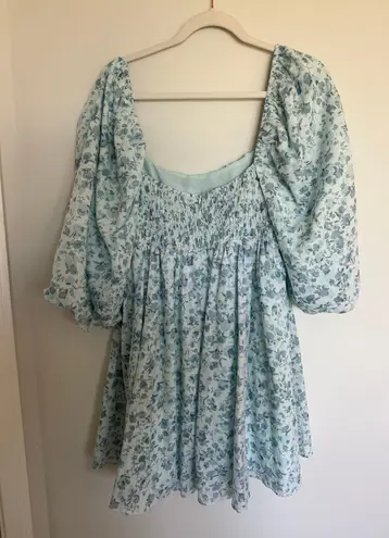 Lizard Thicket Peasant Style Blue Floral Dress