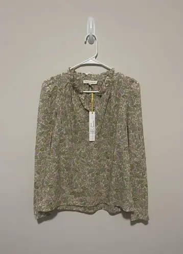 House of Harlow 1960 Ruffle Neck Josepha Pink Print Top XS