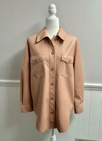 Wilfred The Ganna Shirt Jacket Button Up Vegan Faux Leather Light Pink Small S