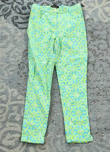 Truth By RepubliC Patterned Pants Lime Green Blue Small