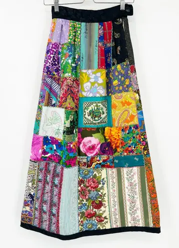 Handmade Womens VTG Vintage Artsy Boho Hippie Patchwork Floral Maxi Skirt