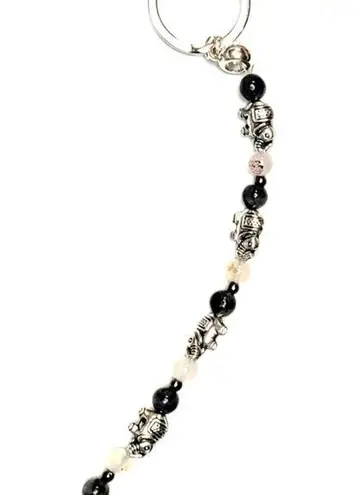 Handmade elephant beaded keychain Black - Image 1