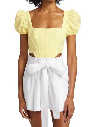 STAUD Eliza Puff Sleeve Corset Top