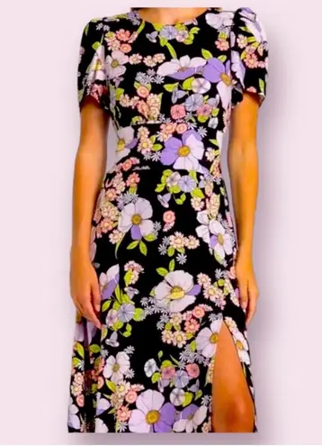 AFRM Jamie Print Open Back Maxi Dress Noir Summer Bouquet Floral Sz Small Purple