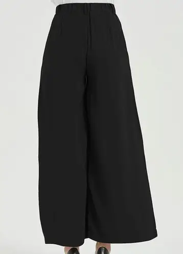 Tronjori High Waist Casual Wide Leg Long Palazzo Pants Trousers Black Size M Size M