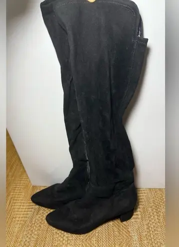 Rockport Women's Black Tall Suede Zip Up Boots,Heeled Boots,Size US 7